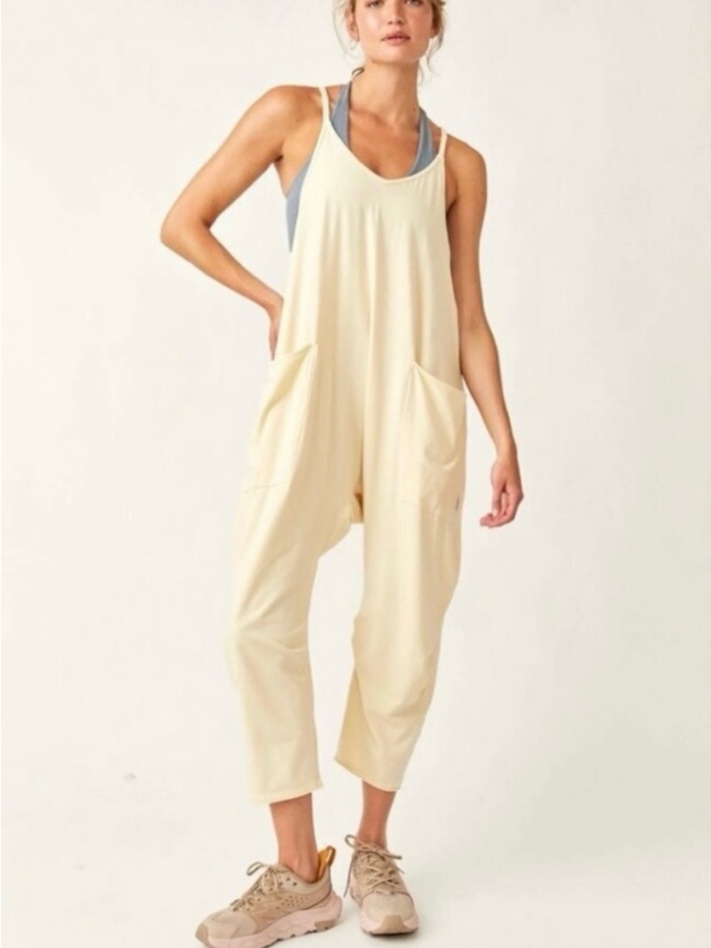 Anthropology Sundry New Slouchy Jumpsuit Jumper in Butter Yellow NWT